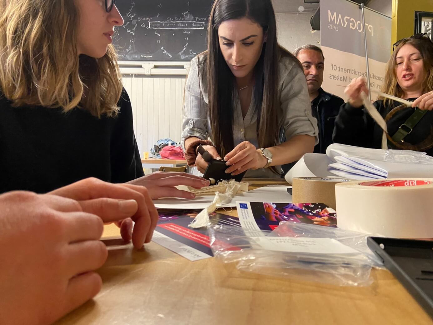 Girl working on the project