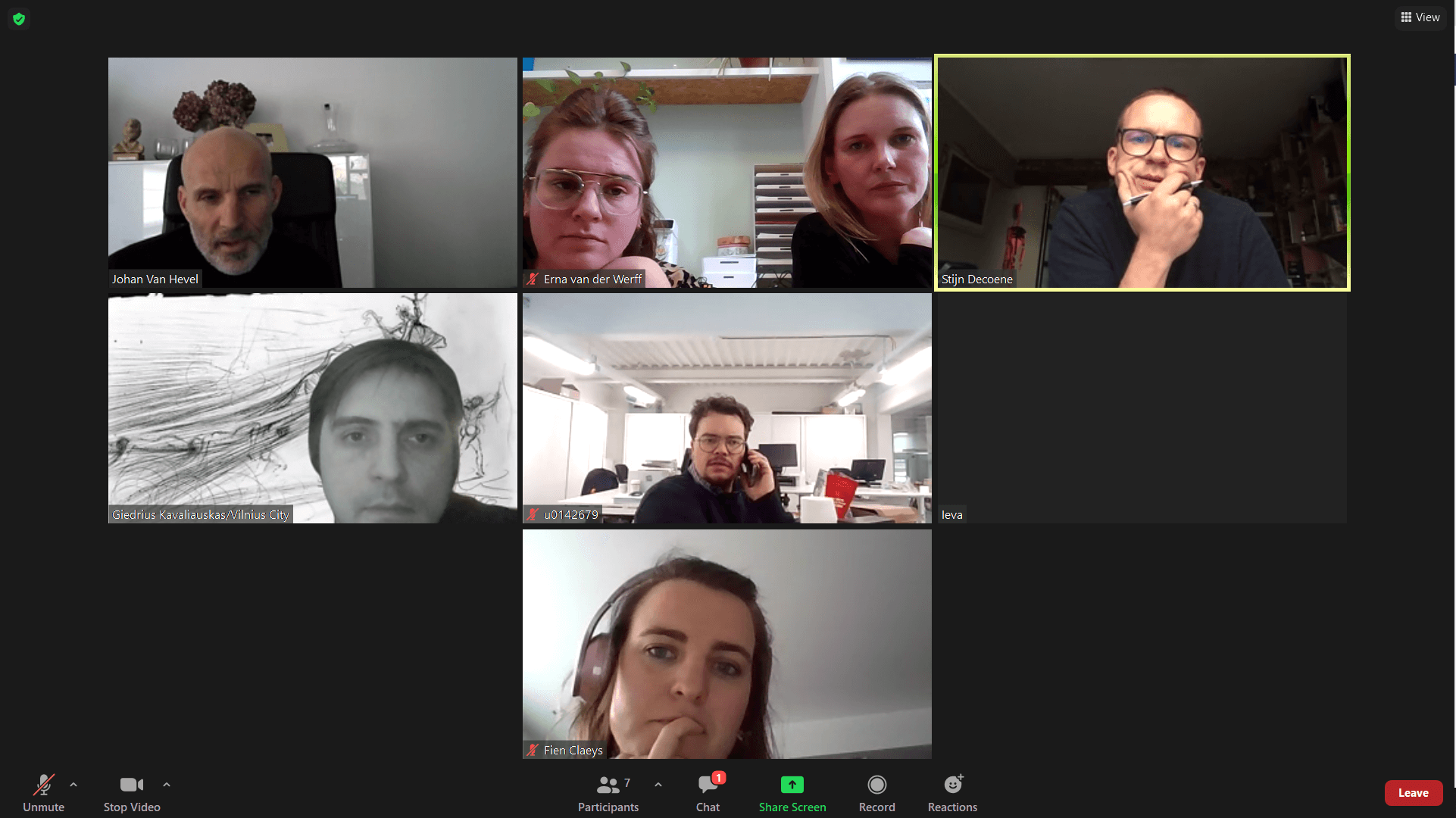 The crew meeting online